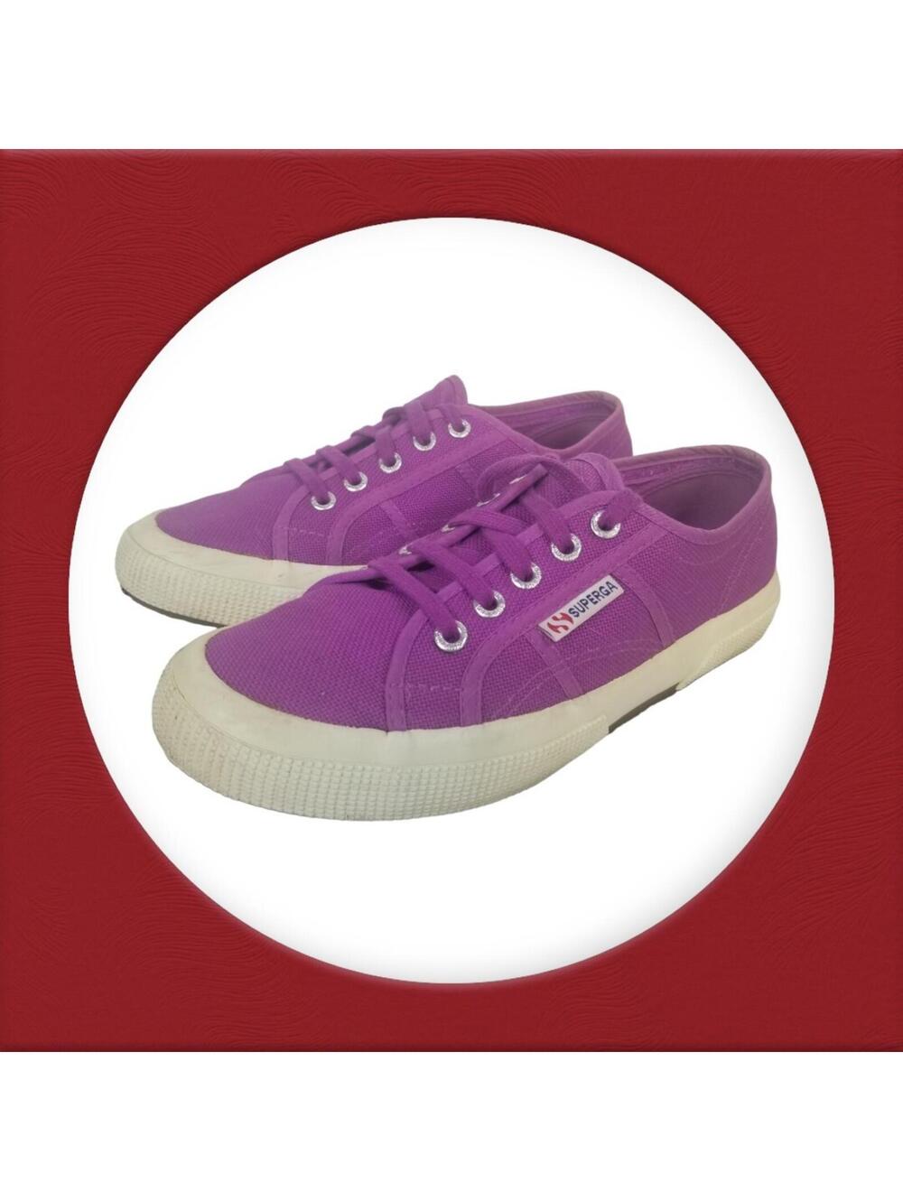 Superga 2750 Cotu Classic Unisex  Womens Size 7 Aubergine Sage Sneakers